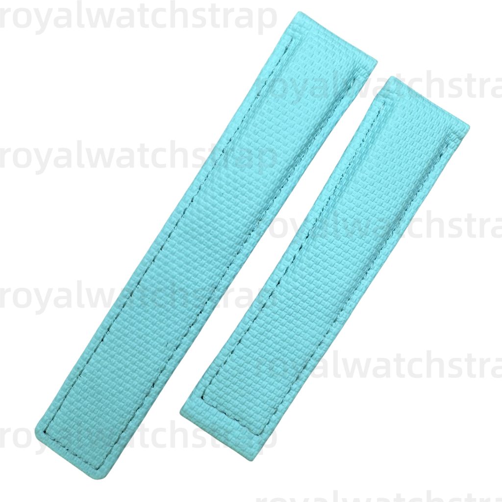 Custom PVC Rubber With Canvas Pattern Watch Straps for TAG Heuer Aquaracer Monaco & Carrera