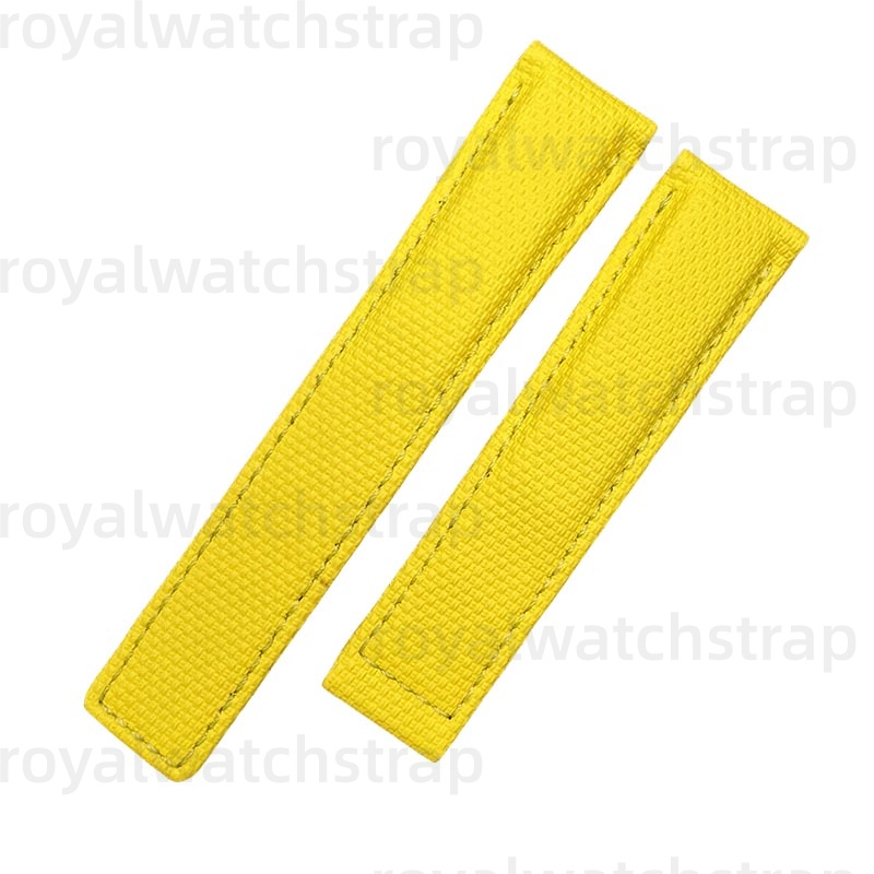 Custom PVC Rubber With Canvas Pattern Watch Straps for TAG Heuer Aquaracer Monaco & Carrera