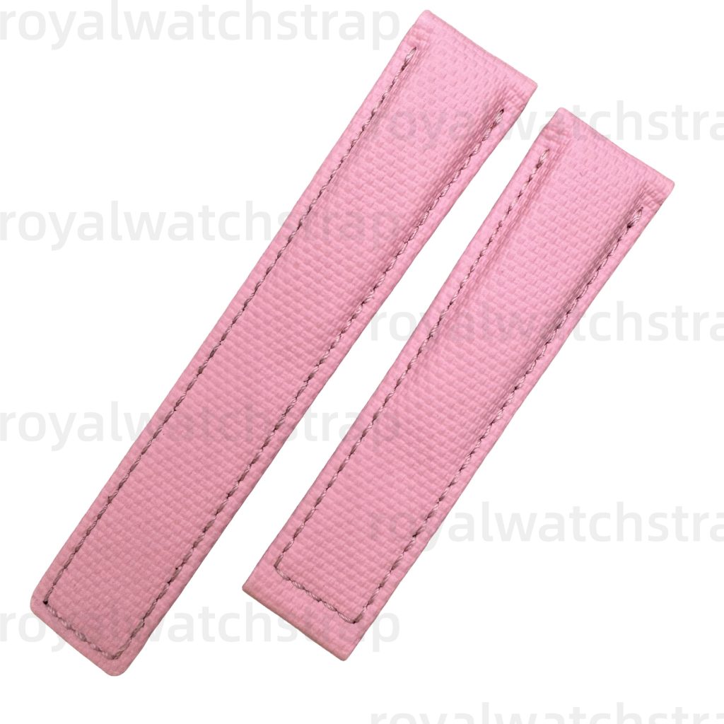 Custom PVC Rubber With Canvas Pattern Watch Straps for TAG Heuer Aquaracer Monaco & Carrera