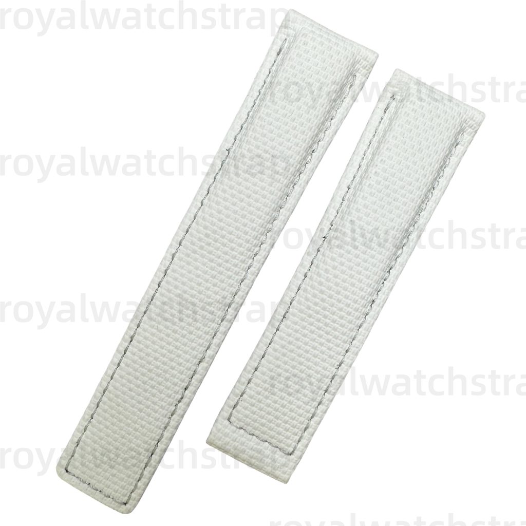 Custom PVC Rubber With Canvas Pattern Watch Straps for TAG Heuer Aquaracer Monaco & Carrera