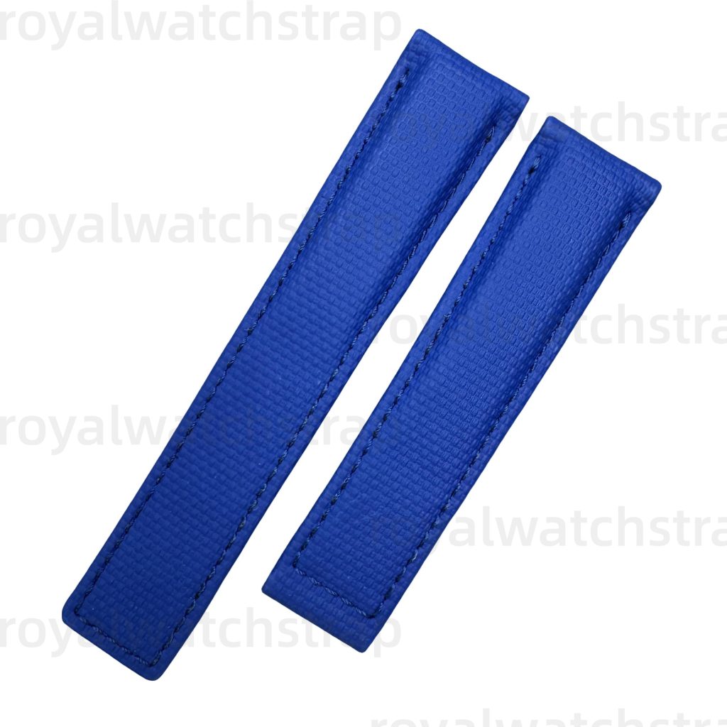 Custom PVC Rubber With Canvas Pattern Watch Straps for TAG Heuer Aquaracer Monaco & Carrera