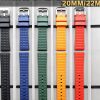 Fluoro FKM Flat End Quick Release Rubber Watch Strap 20mm 22mm (5 Colors)