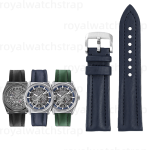 Leather With Nylon Pattern Watch Strap For ZENITH DEFY 95.9000