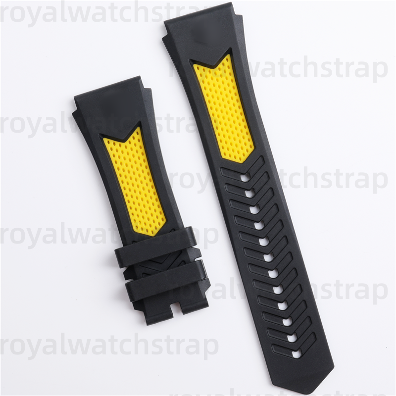 Two-Tone Soft Rubber Watch Strap Replacement For TAG Heuer F1, Carrera & Aquaracer (2)