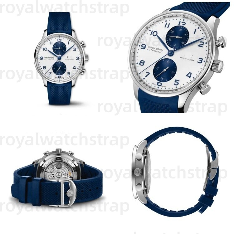 20mm Fluororubber FKM Rubber Watch Strap For IWC Portugieser Seven Days Chronograph