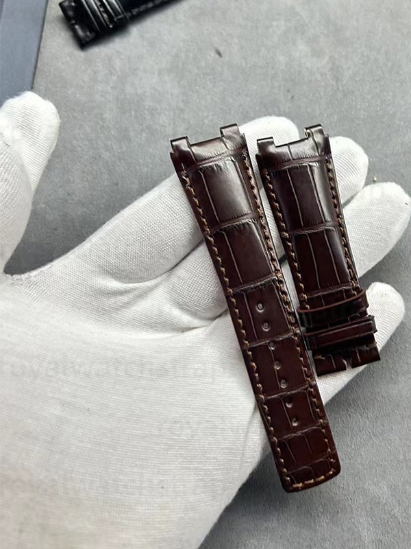 Custom Curved End Alligator Leather Watch Strap For Breguet Marine(Multi Color)