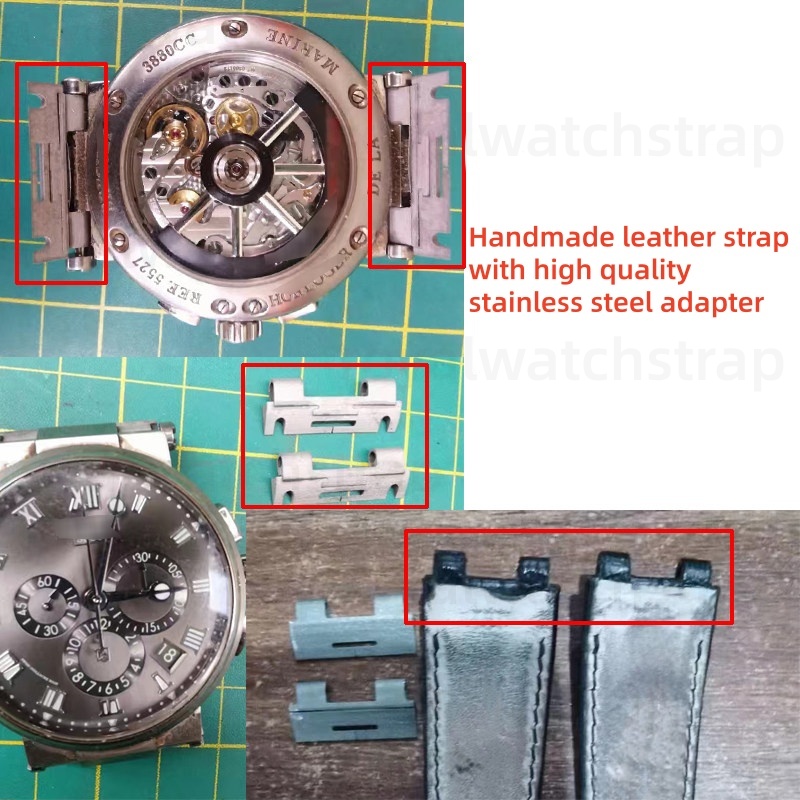 Custom Curved End Alligator Leather Watch Strap For Breguet Marine(Multi Color)