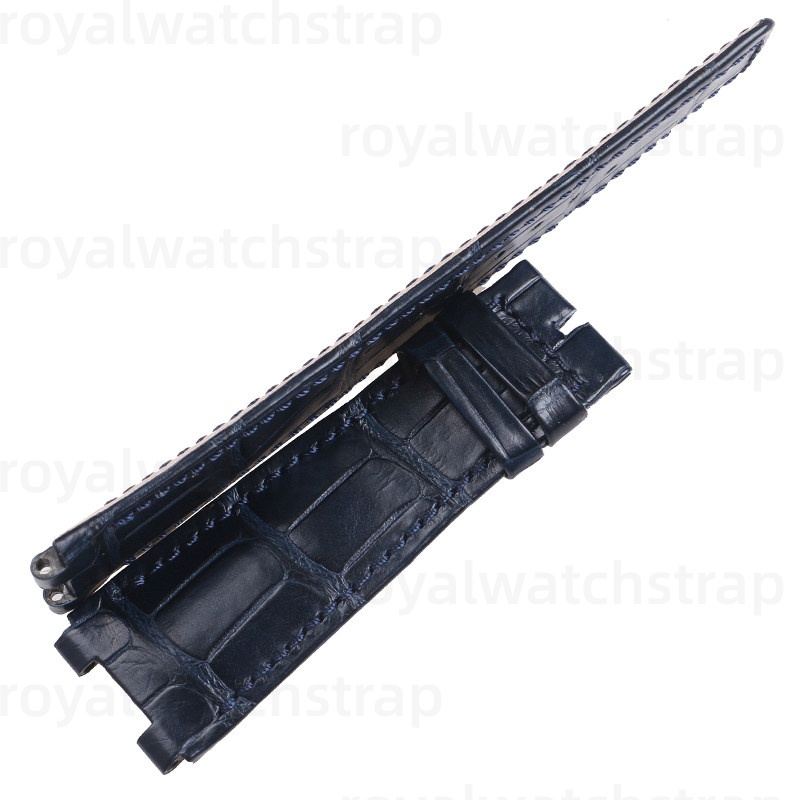 Custom Curved End Alligator Leather Watch Strap For Breguet Marine(Multi Color)