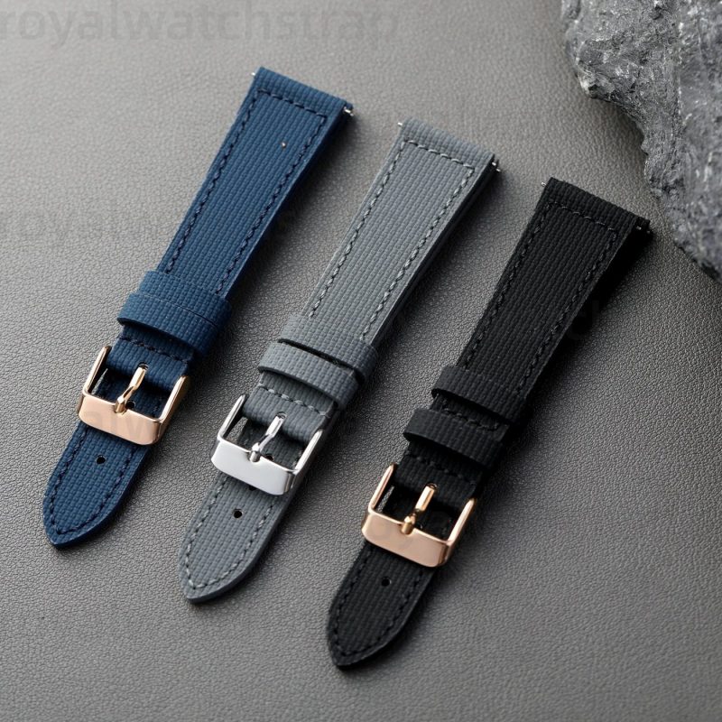 Handmade Fluorine (FKM) High End Rubber Watch Straps With Calf Bottom(Multi Size & Color)