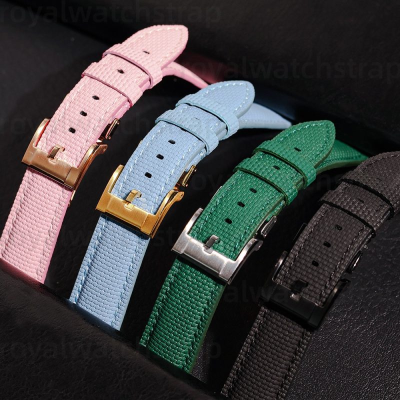 Handmade Fluorine (FKM) High End Rubber Watch Straps With Calf Bottom(Multi Size & Color)