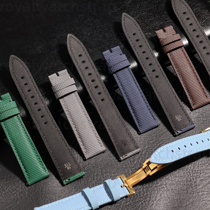 Handmade Fluorine (FKM) High End Rubber Watch Straps With Calf Bottom(Multi Size & Color)