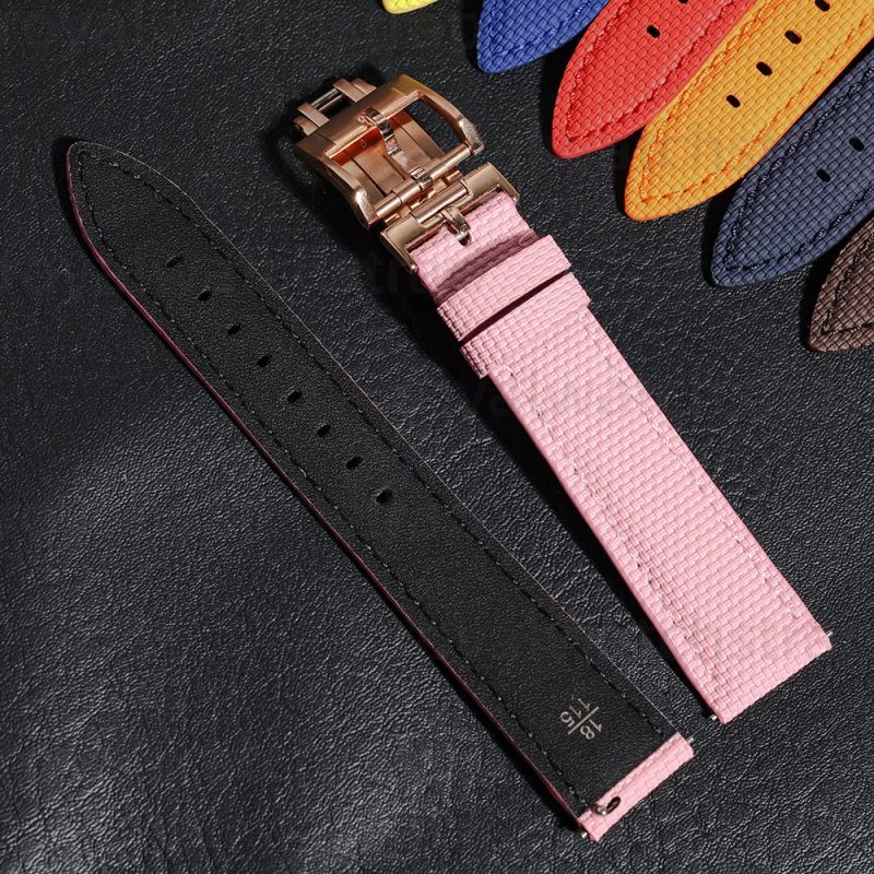 Handmade Fluorine (FKM) High End Rubber Watch Straps With Calf Bottom(Multi Size & Color)