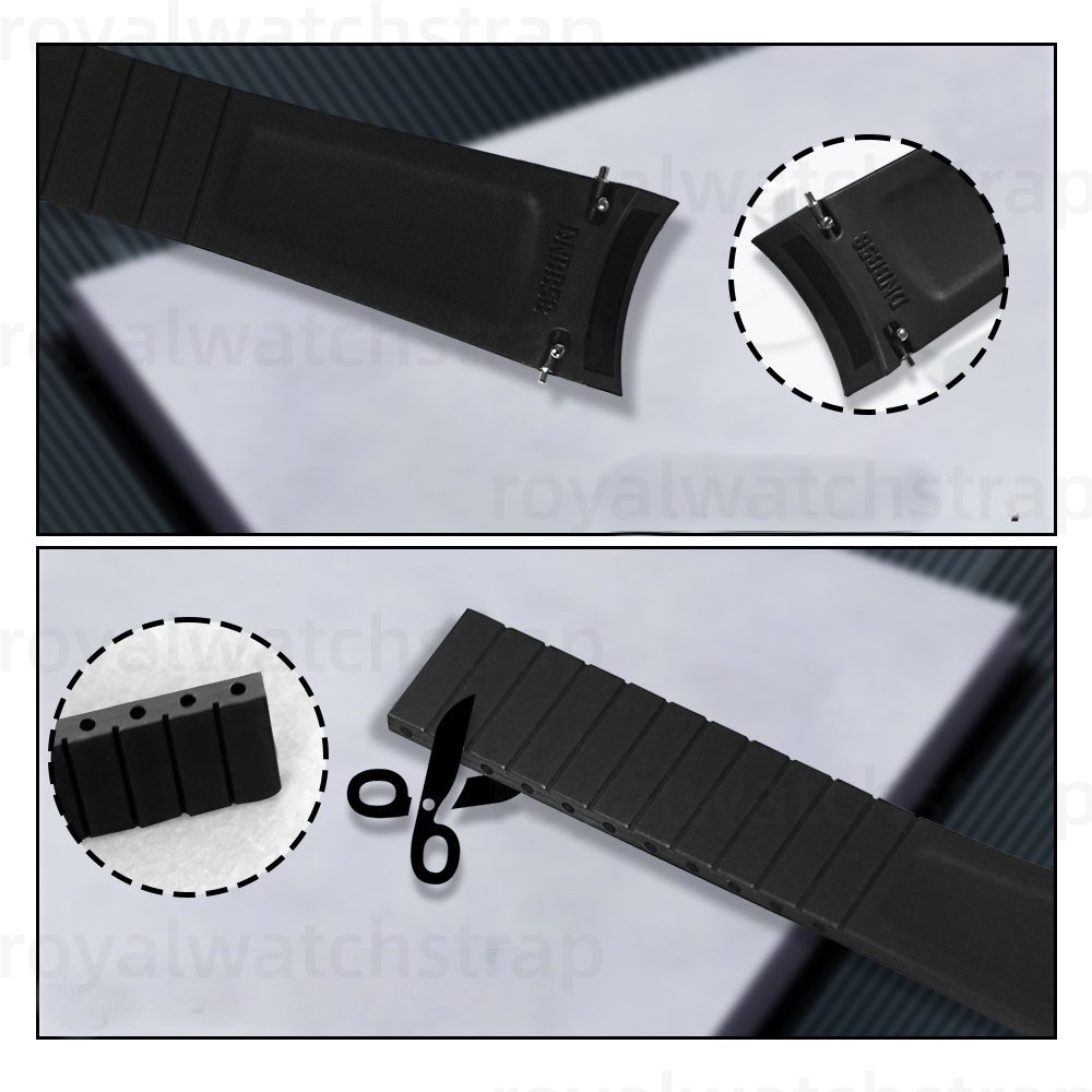 Replacement Waterproof Fluorine Cut To Size FKM Rubber Watch Strap 20mm (Multi Color)