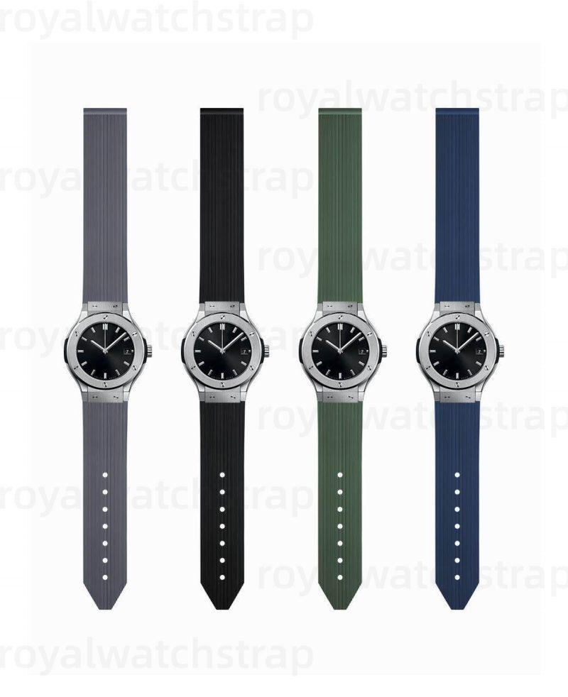 18mm FKM Rubber Watch Strap For Hublot Classic Fusion 38mm 565 561