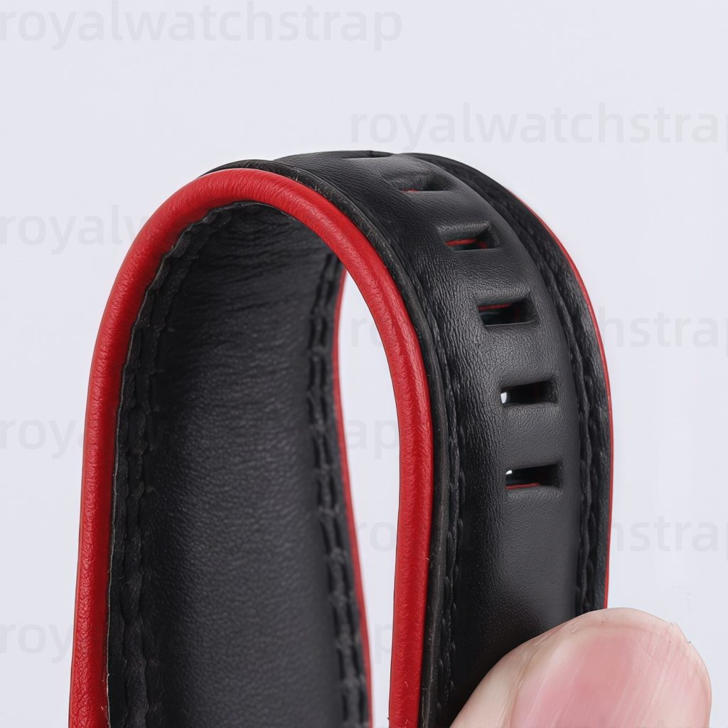 24mm Replacement Top-Grain Calfskin Leather Strap For Bell & Ross BR01 BR03