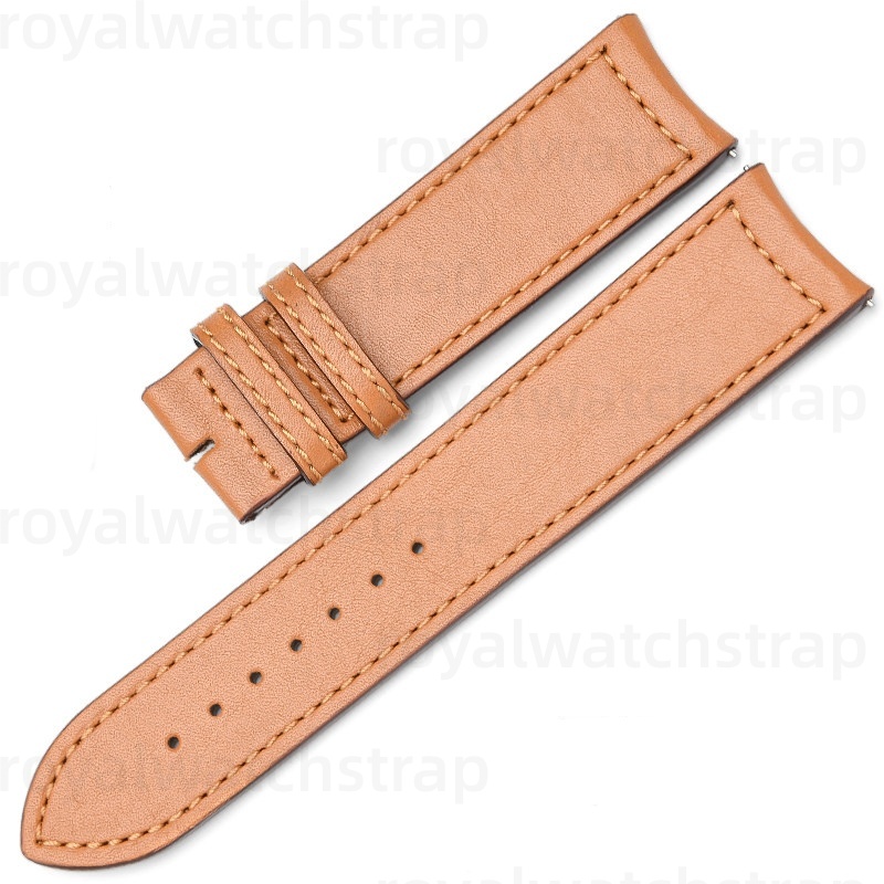 Custom Curved End Leather Watch Strap For Jaeger Lecoultre Polaris Master Moon Phase