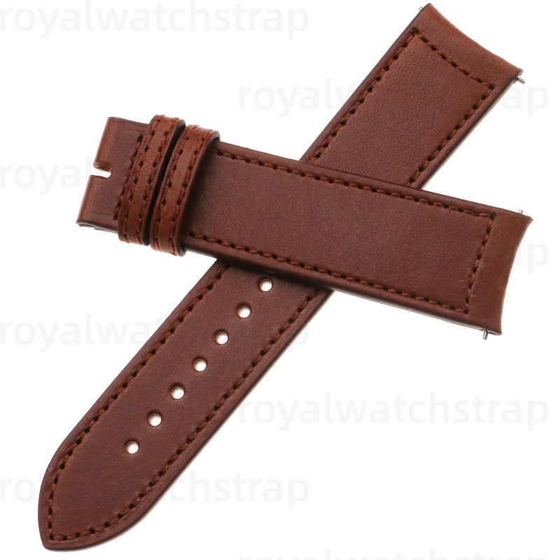 Custom Curved End Leather Watch Strap For Jaeger Lecoultre Polaris Master Moon Phase