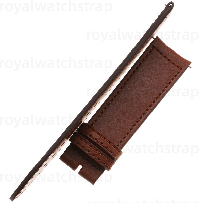 Custom Curved End Leather Watch Strap For Jaeger Lecoultre Polaris Master Moon Phase