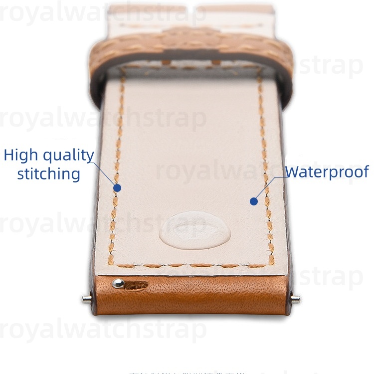 Custom Curved End Leather Watch Strap For Jaeger Lecoultre Polaris Master Moon Phase