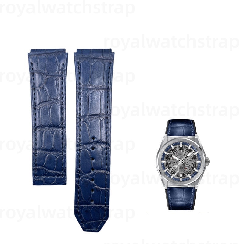 Custom Replacement Alligator Leather Strap for Zenith DEFY 95.9000 (1) Custom Replacement Alligator Leather Strap for Zenith DEFY 95.9000.670/9004 (Metal Connector)