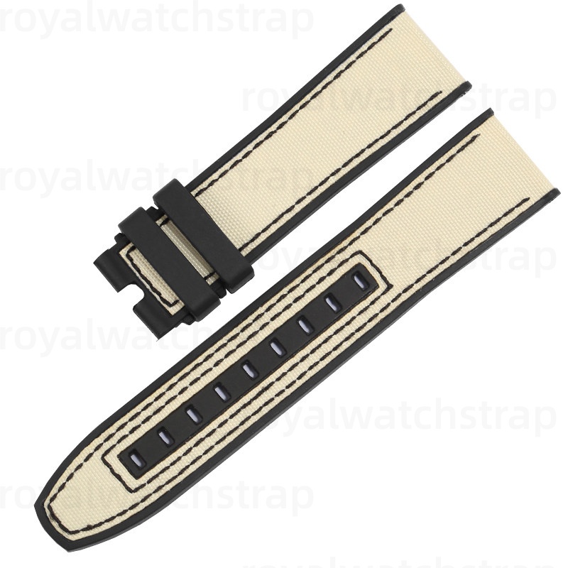 Nylon Canvas Watch Bands With Rubber Bottom For Mido Commander Chronometer M038.431 (1) Nylon Canvas Watch Bands With Rubber Bottom For Mido Commander Chronometer M038.431