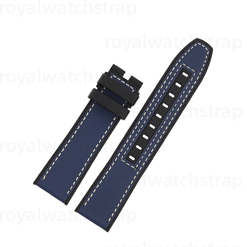 Nylon Canvas Watch Bands With Rubber Bottom For Mido Commander Chronometer M038.431 (2) Nylon Canvas Watch Bands With Rubber Bottom For Mido Commander Chronometer M038.431