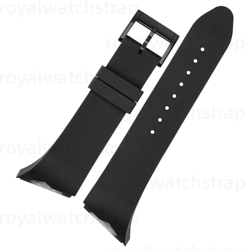 Black Rubber Watch Strap For Hamilton Ventura Elvis Presley Men in Black