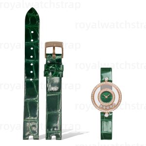 Square-Scale Alligator Leather Strap For Chopard Happy Diamonds (Multi Color)