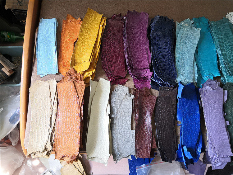 round scale alligator leather