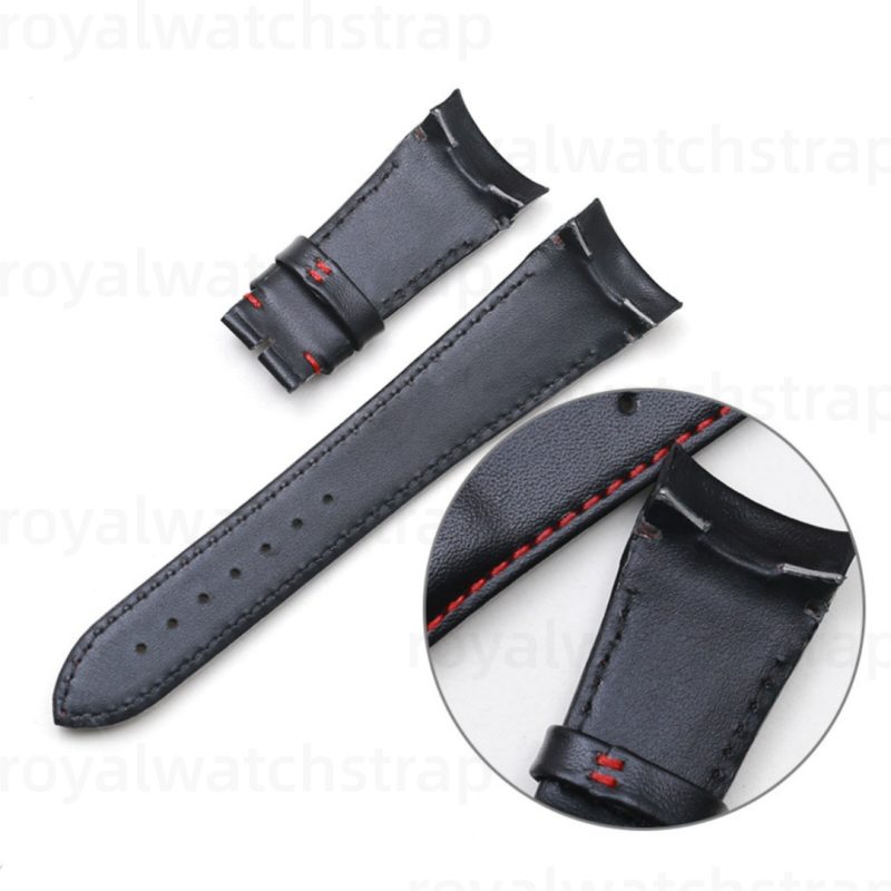 Custom 22mm 24mm Black Leather Strap For Tudor Fastrider Ducati
