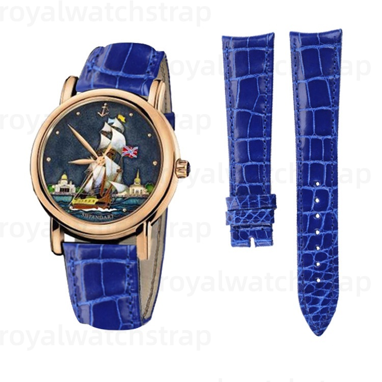 Custom Alligator Leather Watch Bands Fit For Ulysse Nardin Classico Enamel (Multi-Color) (5) Custom Alligator Leather Watch Bands Fit For Ulysse Nardin Classico Enamel (Multi-Color)
