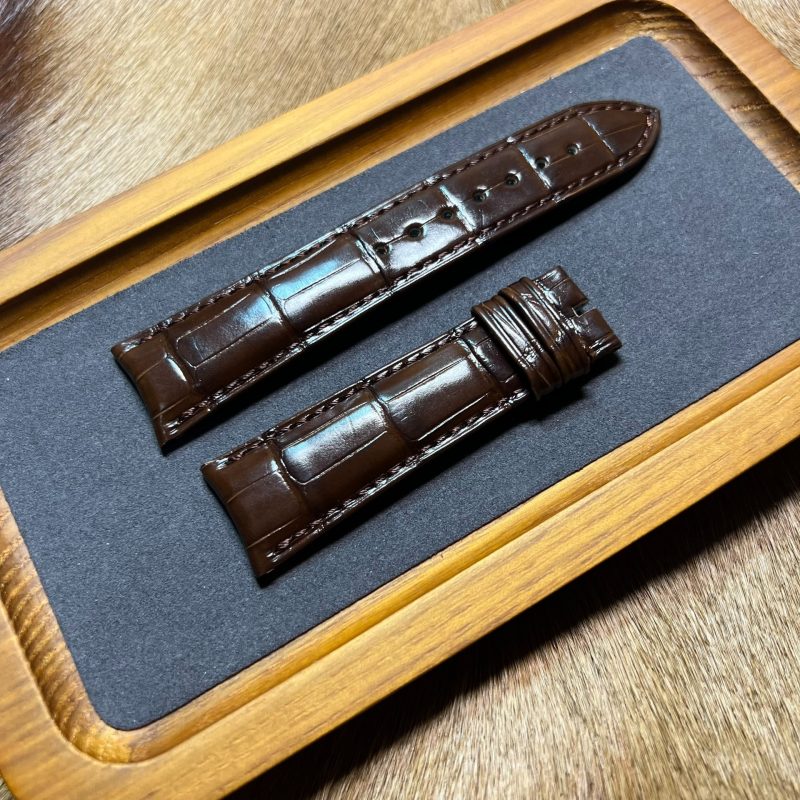 Custom Curved End Ultra Thin Alligator Leather Watch Strap For Jaeger Lecoultre Master(Multi-Color)