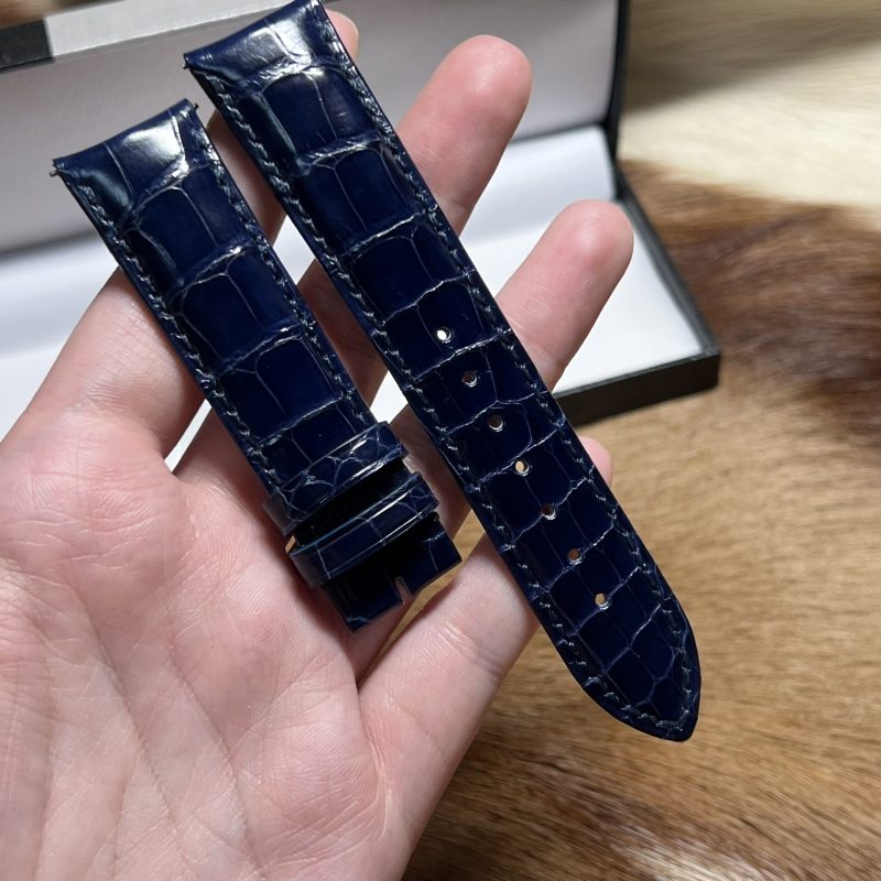 Custom Curved End Ultra Thin Alligator Leather Watch Strap For Jaeger Lecoultre Master(Multi-Color) (12)