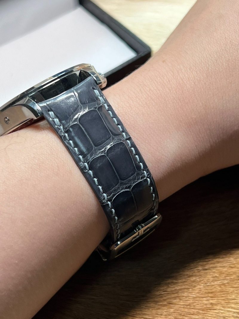 Custom Curved End Ultra Thin Alligator Leather Watch Strap For Jaeger Lecoultre Master(Multi-Color) (15)