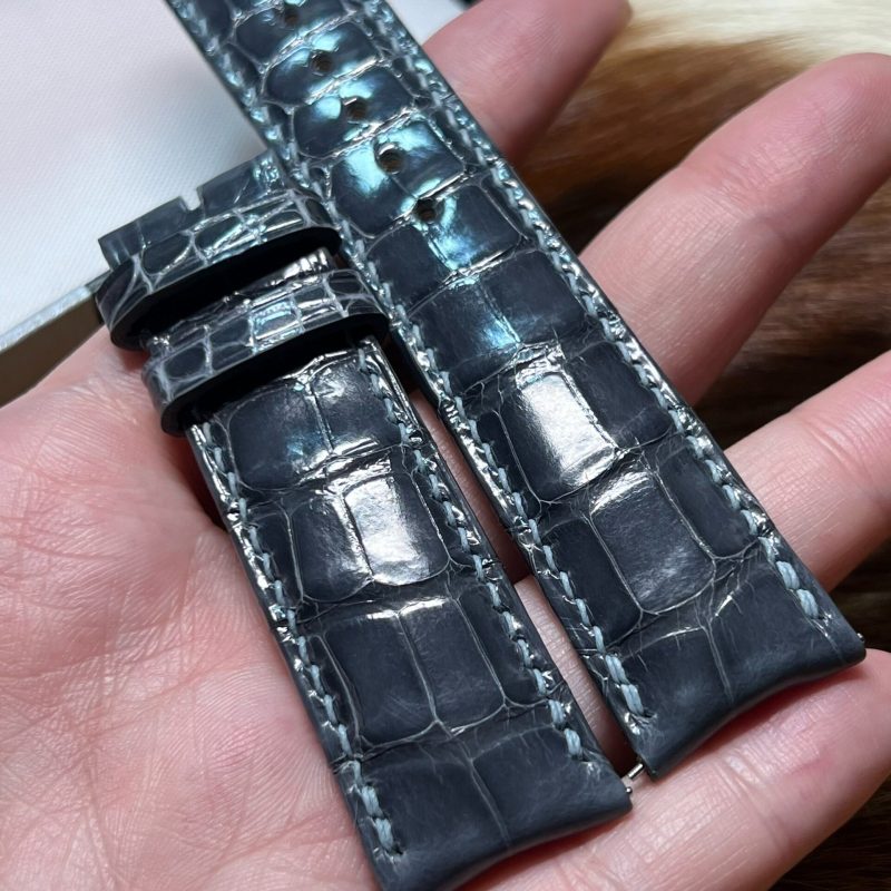 Custom Curved End Ultra Thin Alligator Leather Watch Strap For Jaeger Lecoultre Master(Multi-Color) (12)