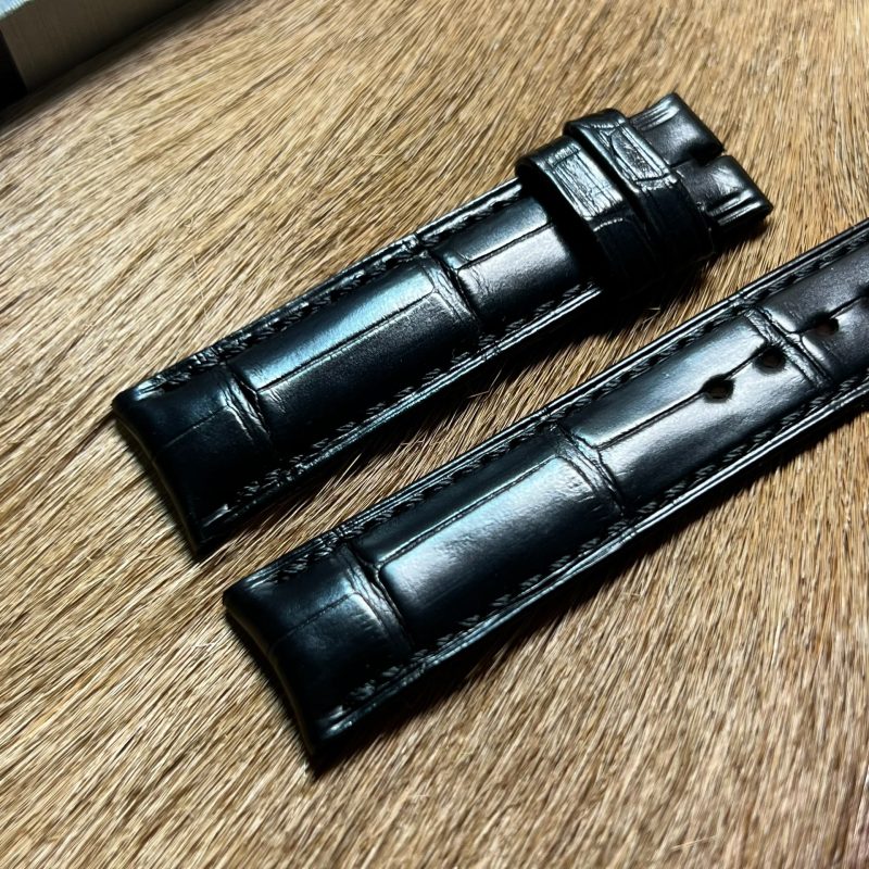 Custom Curved End Ultra Thin Alligator Leather Watch Strap For Jaeger Lecoultre Master(Multi-Color)