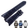 Handmade Crocodile Leather Watch Strap For Glashütte Original Vintage Seventies Big Date Chronograph (5) Handmade Crocodile Leather Watch Strap For Glashütte Original Vintage Seventies Big Date Chronograph