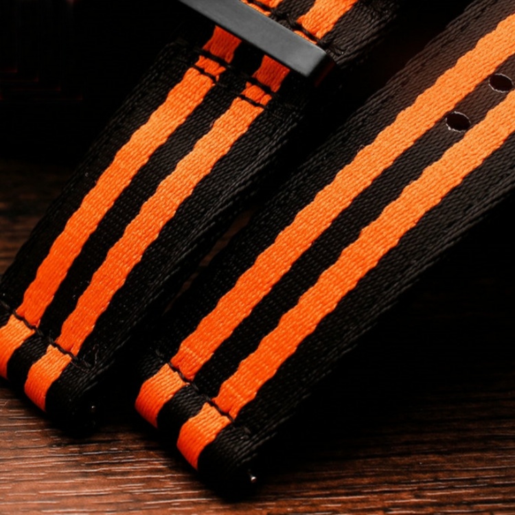 20mm 22mm Black With Orange Accent Nylon Canvas Watch Strap for Men's MIDO Multifort M005.430 42mm 1 (3) 20mm 22mm Black With Orange Accent Nylon Canvas Watch Strap for Men's MIDO Multifort M005.430 42mm