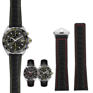 22mm Black Mens Watch Leather Strap For Tag Heuer Leather Strap Replacement Aquaracer F1 Mario Carrera (11) 22mm Black Mens Watch Leather Strap For Tag Heuer Leather Strap Replacement Aquaracer F1 Mario Carrera (6)