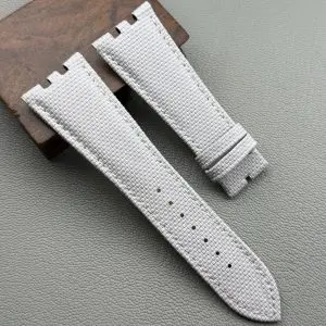 Aftermarket Blue Black Custom PVC Rubber With Canvas Pattern Watch Strap For Lange & Söhne Odysseus Chronograph 26mm 22mm (9)