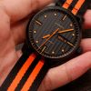 Black with orange 22mm Nylon Canvas Watch Strap for Men's MIDO Multifort M005 (2) Black with orange 22mm Nylon Canvas Watch Strap for Men's MIDO Multifort M005 (2)
