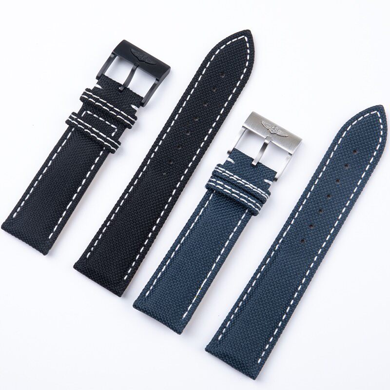 Canvas Nylon Straps For Breitling Watches 22mm Replacement Black Yellow Green Blue Strap Superocean 44 Watch Bands And Straps (5) Canvas Nylon Straps For Breitling Watches 22mm Replacement Black Yellow Green Blue Strap Superocean 44 Watch Bands And Straps