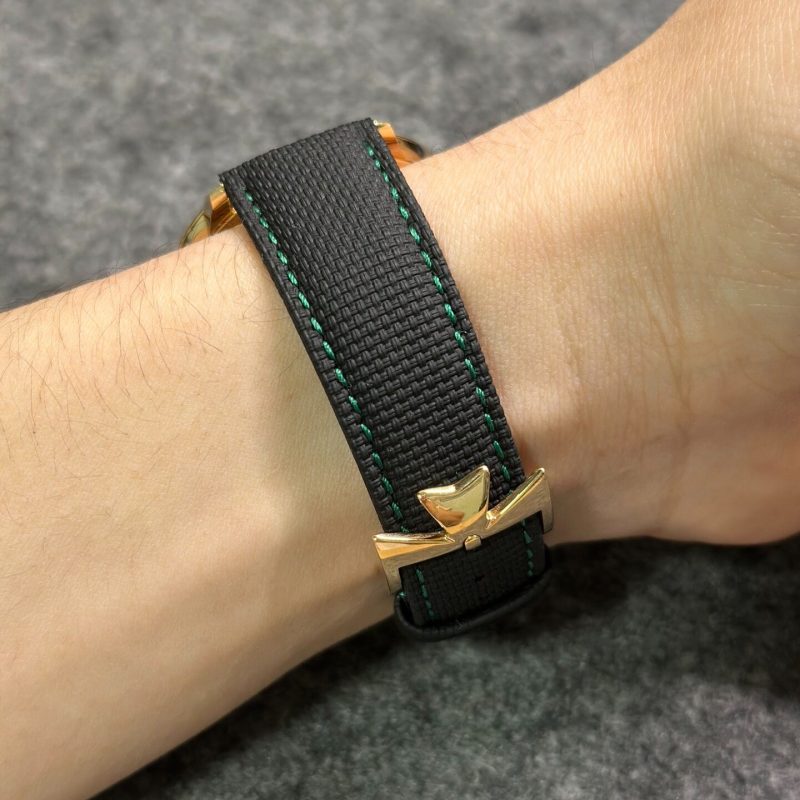 Custom Curved PVC Rubber Strap With Canvas Pattern For Vacheron Constantin Traditionnelle (1) Custom Curved PVC Rubber Strap With Canvas Pattern For Vacheron Constantin Traditionnelle (1)