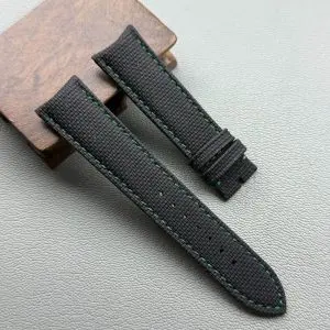 Custom Curved PVC Rubber Strap With Canvas Pattern For Vacheron Constantin Traditionnelle (2) Custom Curved PVC Rubber Strap With Canvas Pattern For Vacheron Constantin Traditionnelle