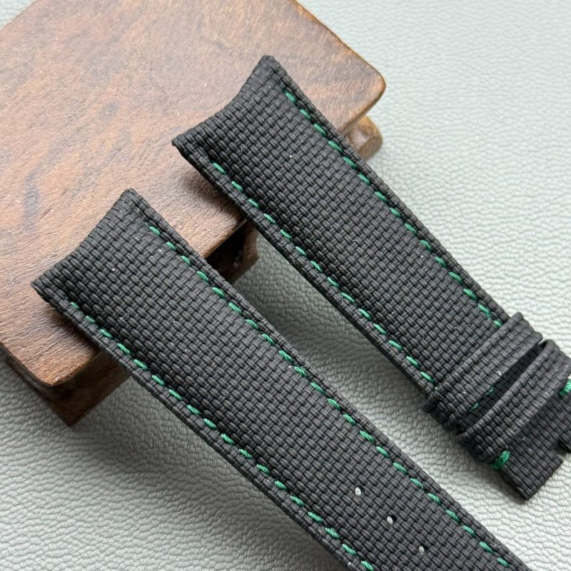 Custom Curved PVC Rubber Strap With Canvas Pattern For Vacheron Constantin Traditionnelle (3) Custom Curved PVC Rubber Strap With Canvas Pattern For Vacheron Constantin Traditionnelle