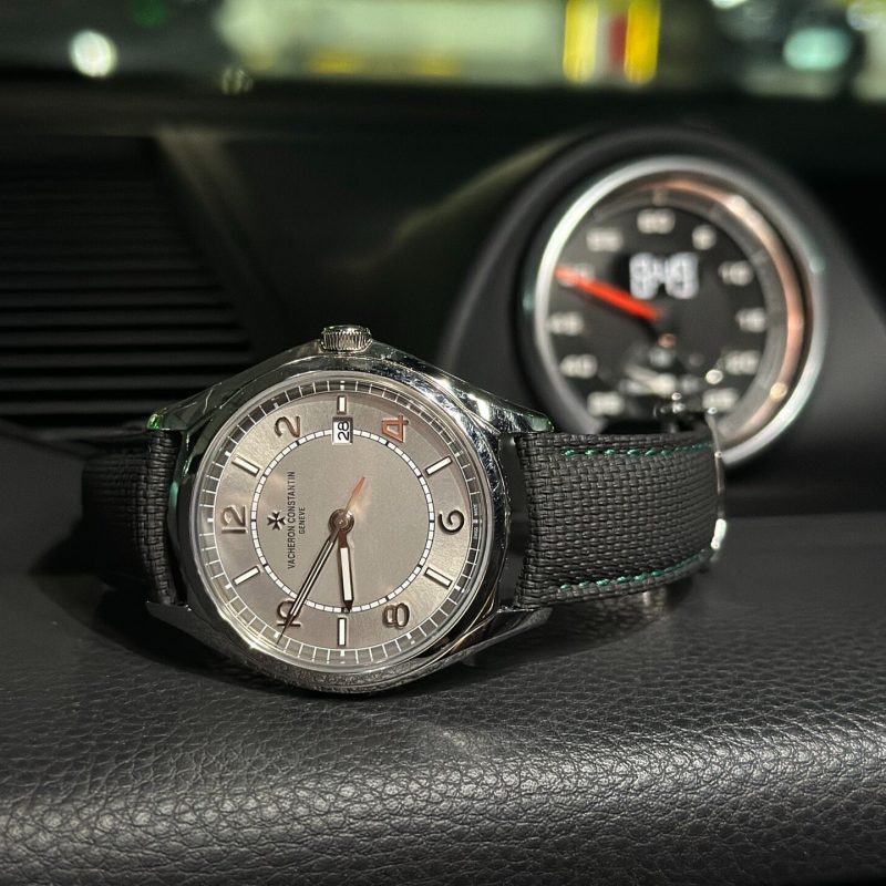 Custom Curved PVC Rubber Strap With Canvas Pattern For Vacheron Constantin Traditionnelle (7) Custom Curved PVC Rubber Strap With Canvas Pattern For Vacheron Constantin Traditionnelle