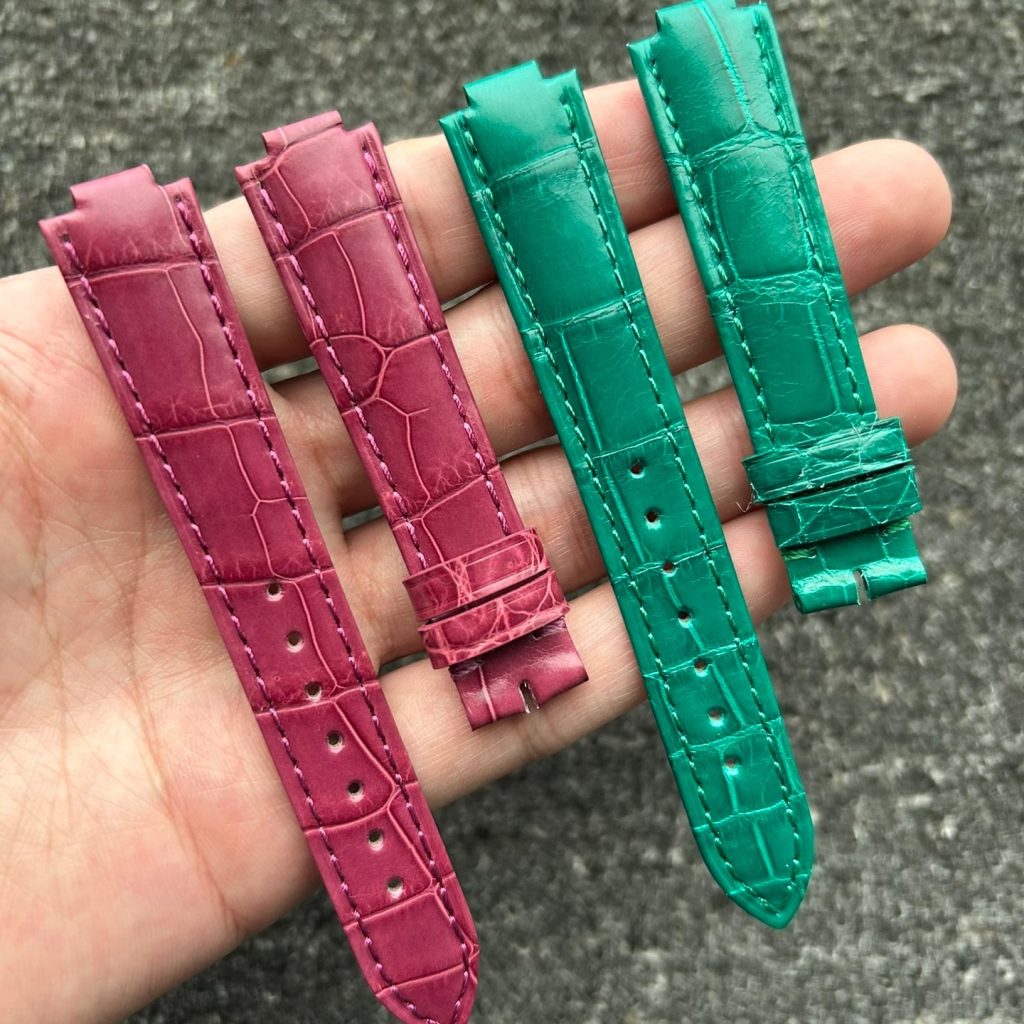 Custom Leather Strap For Cartier Ballon Bleu & 100% Handcrafted Watch Bands For Sale With Genuine Alligator Material