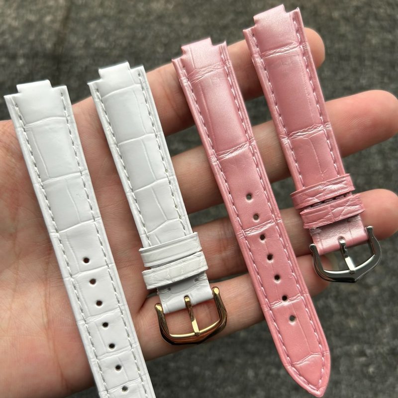 Custom Leather Strap For Cartier Ballon Bleu & 100% Handcrafted Watch Bands For Sale With Genuine Alligator Material 