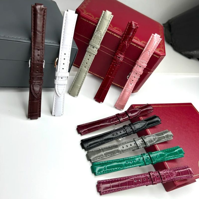 Handmade Alligator Leather Watch Strap For Cartier Ballon Bleu (For Pin Buckle)