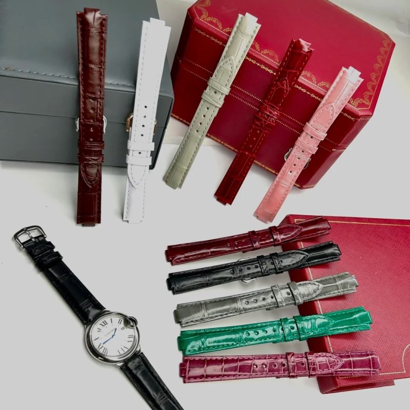 Handmade Alligator Leather Watch Strap For Cartier Ballon Bleu (For Pin Buckle)
